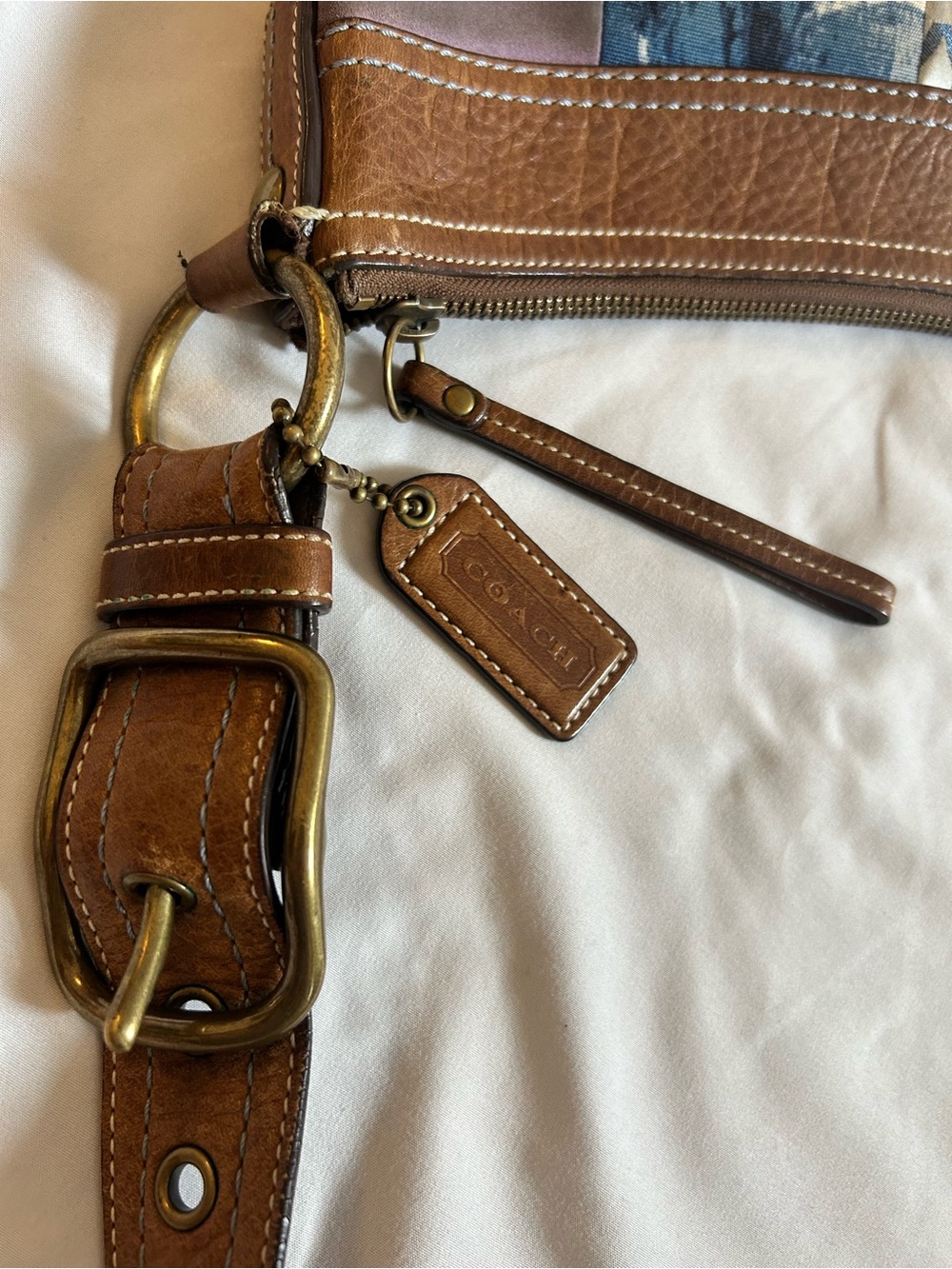 Coach Patchwork Denim and Brown Leather Crossbody - Picture 12 of 17